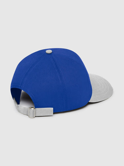 MONOGRAM EMBROIDERED BASEBALL CAP - BLUE / GREY