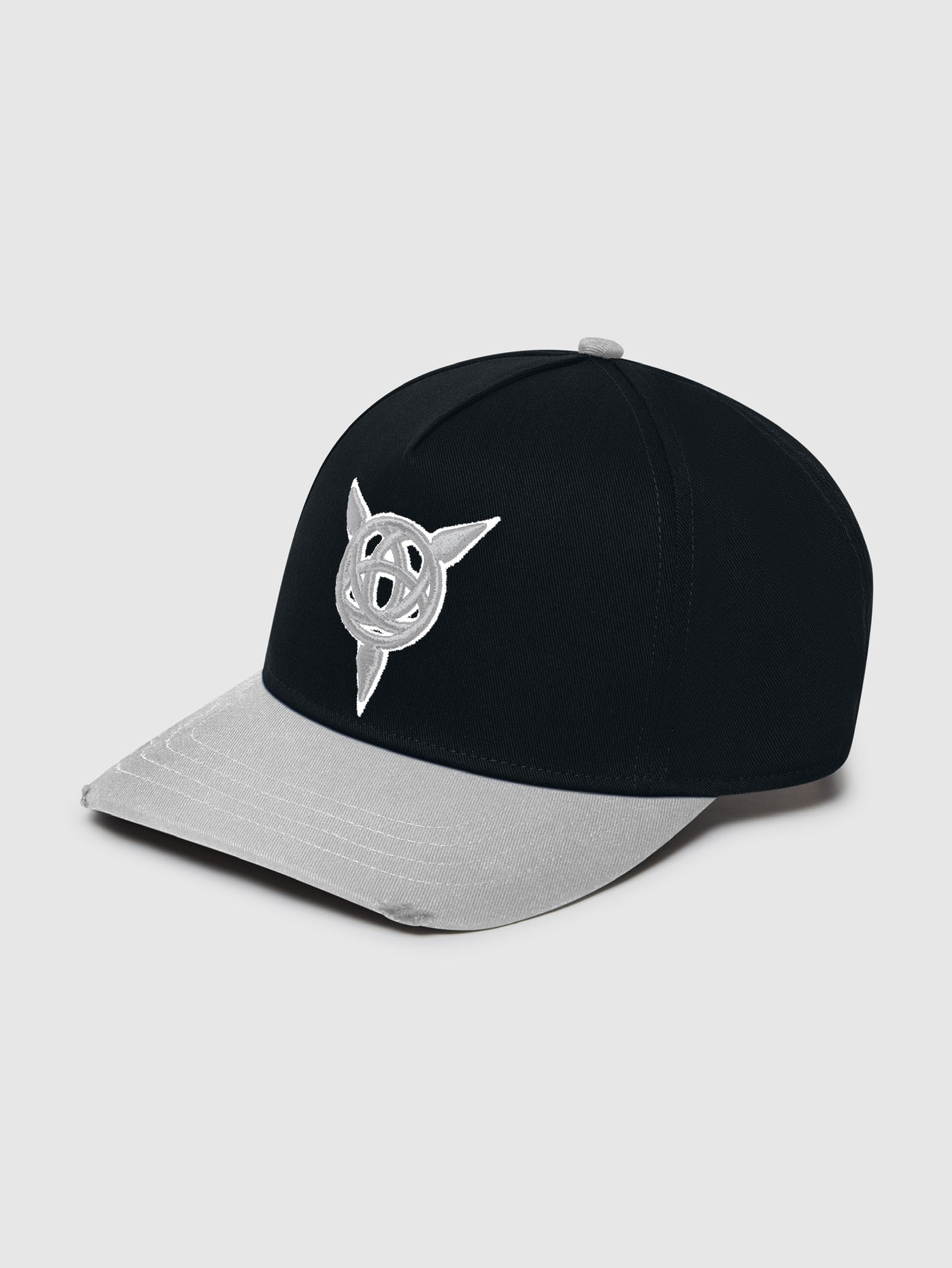 MONOGRAM EMBROIDERED BASEBALL CAP - BLACK / GREY