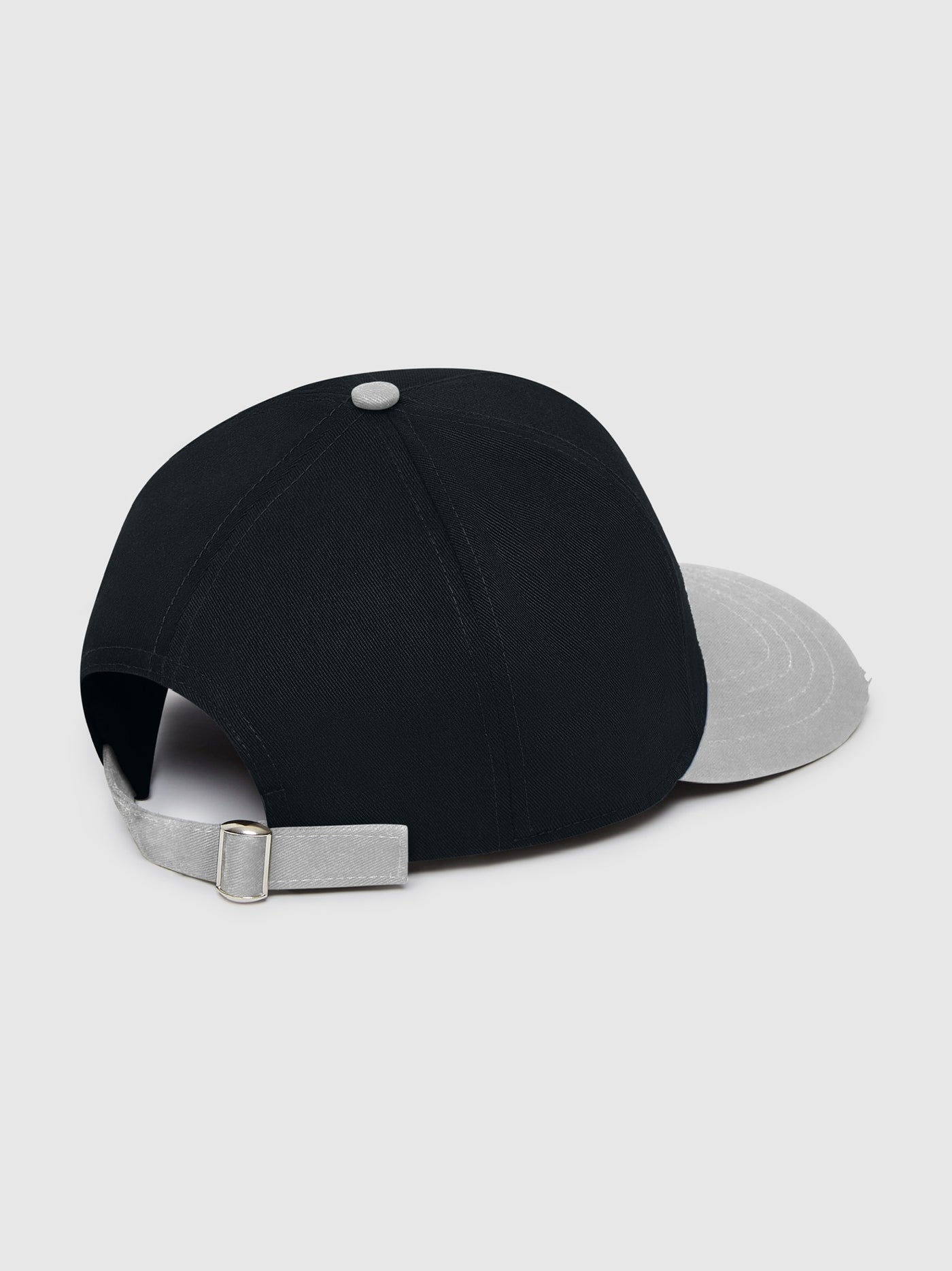 MONOGRAM EMBROIDERED BASEBALL CAP - BLACK / GREY