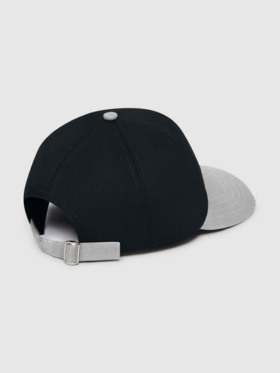 MONOGRAM EMBROIDERED BASEBALL CAP - BLACK / GREY