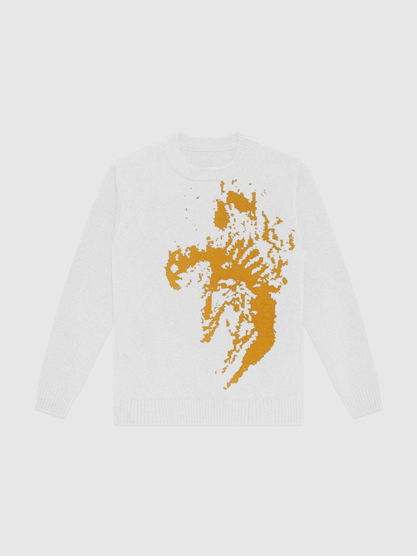 STRAY SOUL KNITTED SWEATSHIRT - WHITE  / GOLD